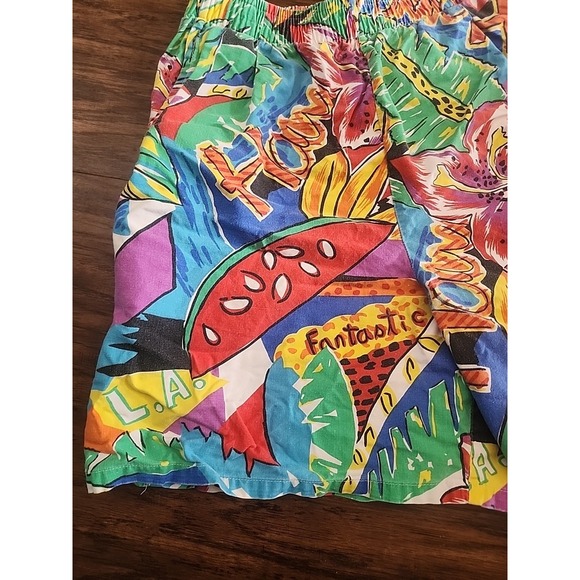 Vintage 90s Club Caribe Hawaii Floral Tropical Print Shorts Medium - Picture 2 of 7